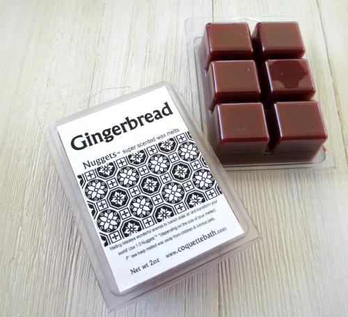 Gingerbread wax melts, 2oz Nuggets™, spicy bakery scent
