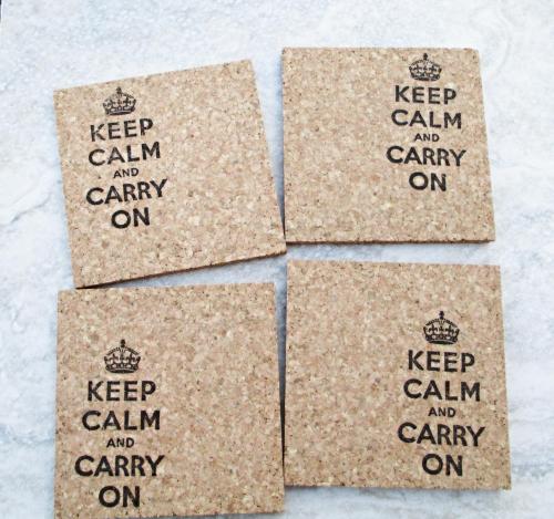 Keep Calm & Carry On Coaster Set (4pc)