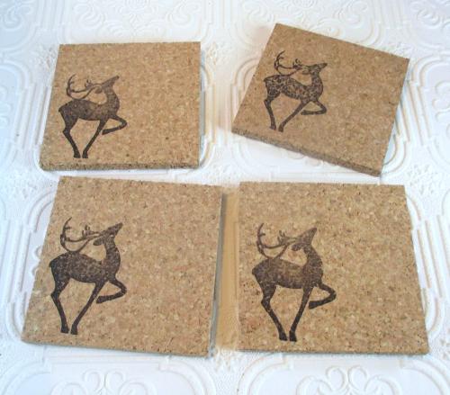 Deco Deer Coaster Set (4pc)
