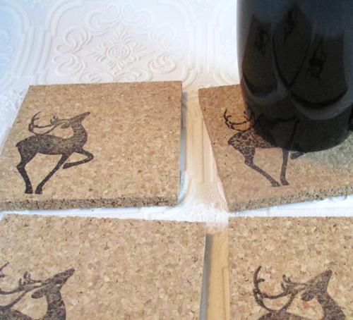 Deco Deer Coaster Set (4pc)