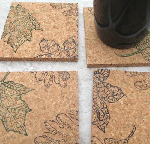 Fall Leaves Coaster Set (4pc)