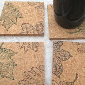 Fall Leaves Coaster Set (4pc)